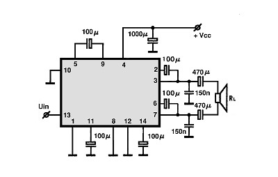 LA4185T BTL circuito eletronico